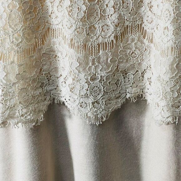Pleione Lace Tunic Top Romantic Cottagecore Ivory 3/4 Sleeve Large - Picture 7 of 10